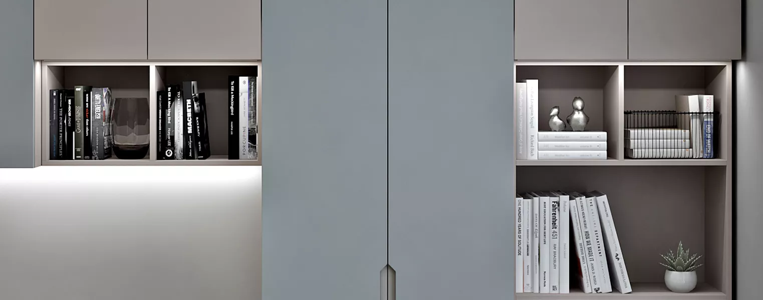 Современный шкаф с полками в детскую - фото No 2