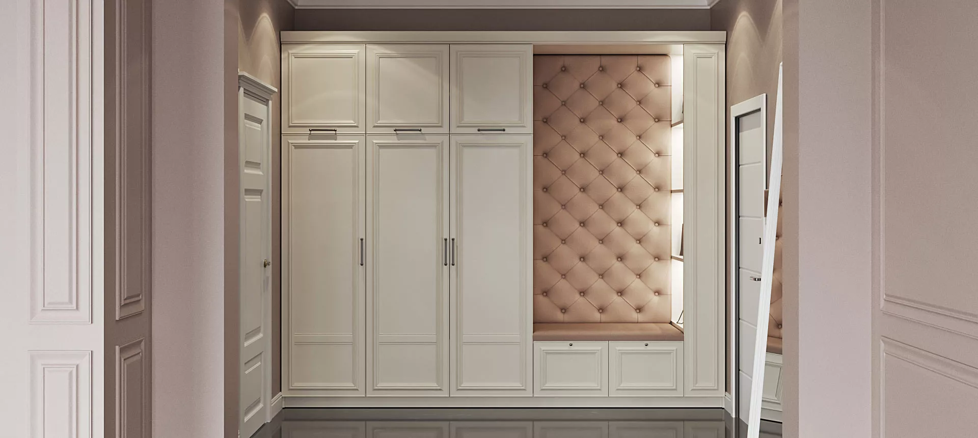 эмаль цвет RAL 9003 / микровелюр NEWTONE цвет beige 