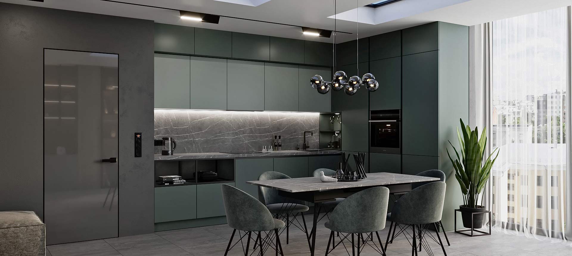 Сумрачный нефрит матовый / Лунный топаз матовый 