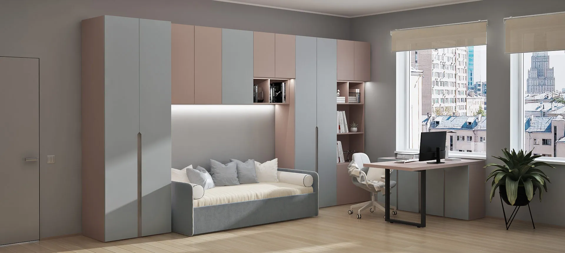 Розовый кварц матовый / Лунный&nbsp;топаз&nbsp;матовый&nbsp;