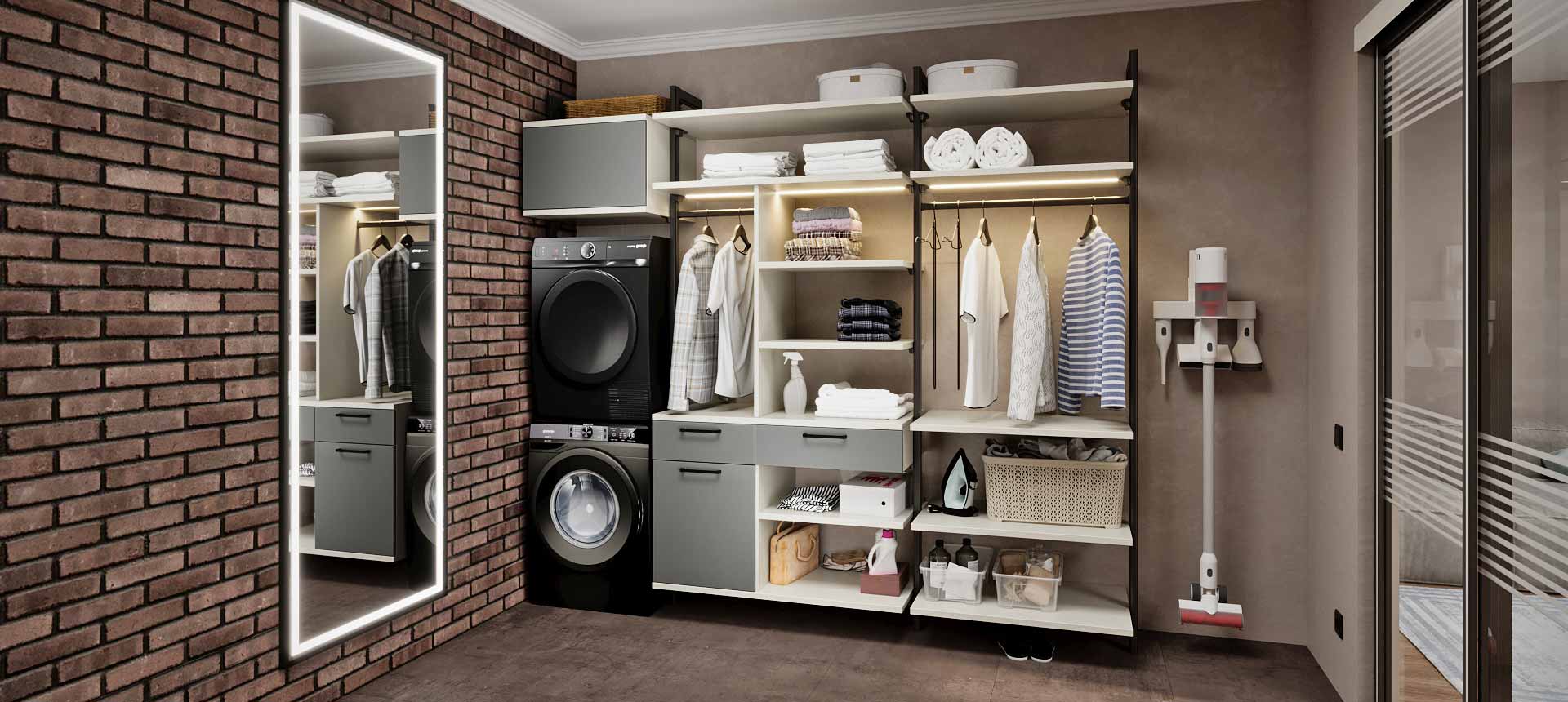 Стальной графит / Белый Фарфоровый Оникс 