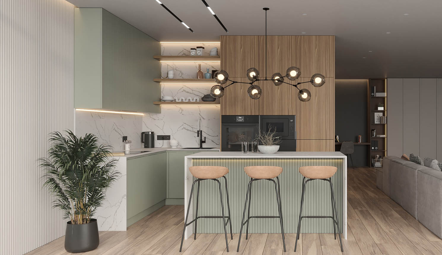 Варианты зонирования квартир свободной планировки