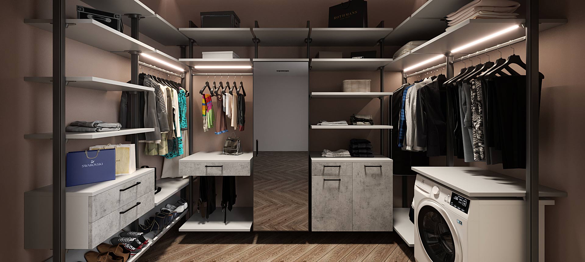 Бетон Чикаго светло-серый / Горный&nbsp;хрусталь&nbsp;матовый&nbsp;