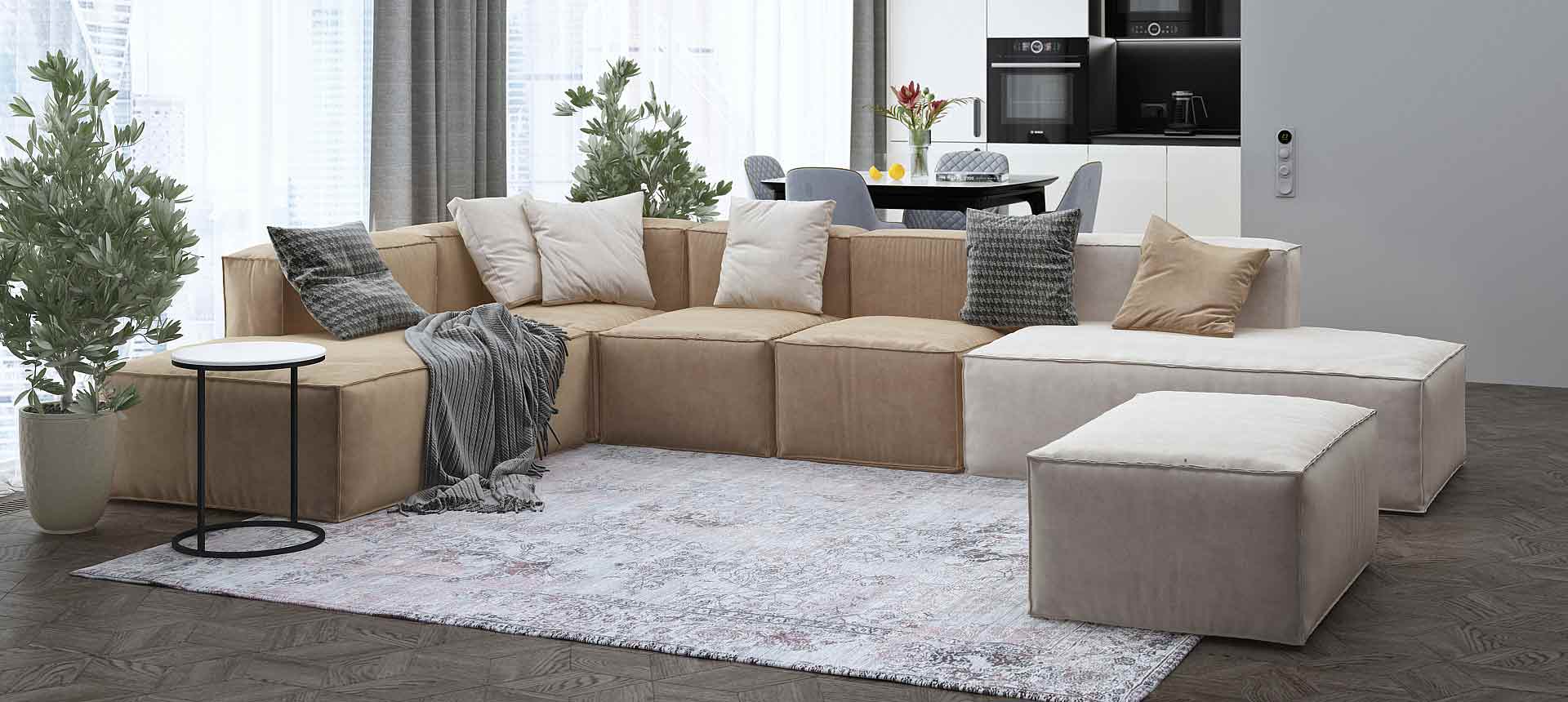 ткань FUROR plus цвет Brown grey / White