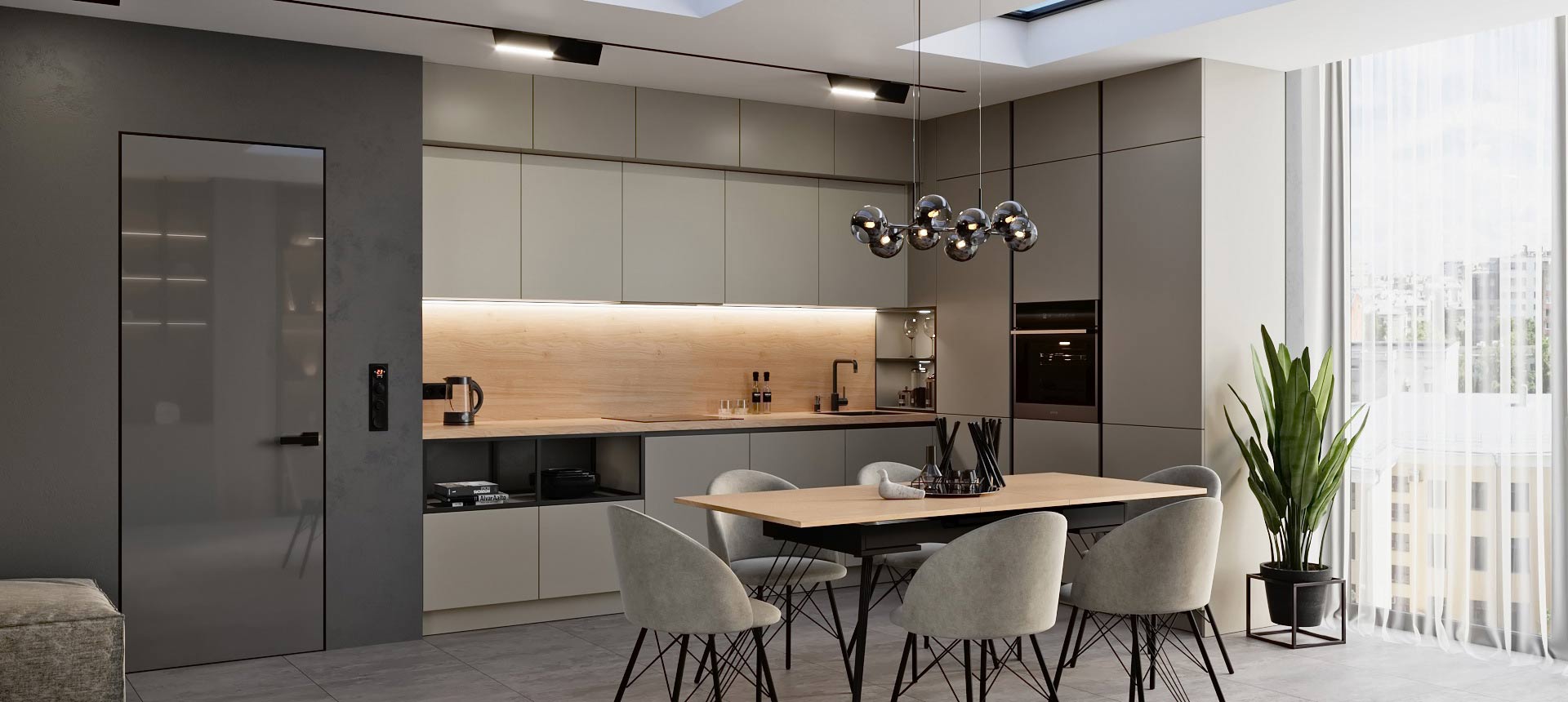 Пепельный Аметист матовый / Белый фарфоровый оникс 