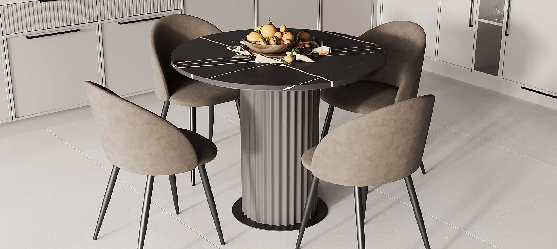 кварцевый агломерат Марсель Калакатта / эмаль цвет NCS S 5005-Y80R