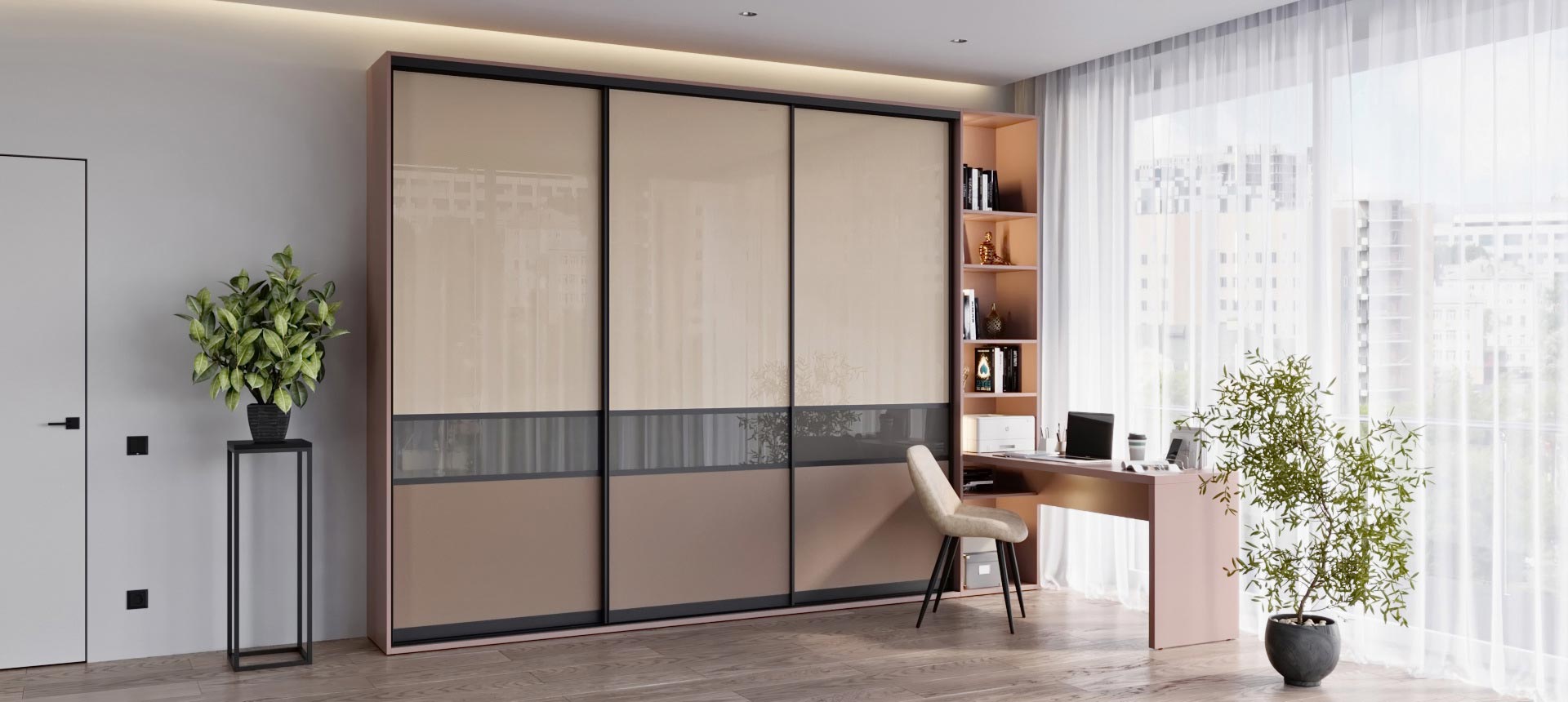 Розовый кварц матовый / экокожа Neo цвет Real 