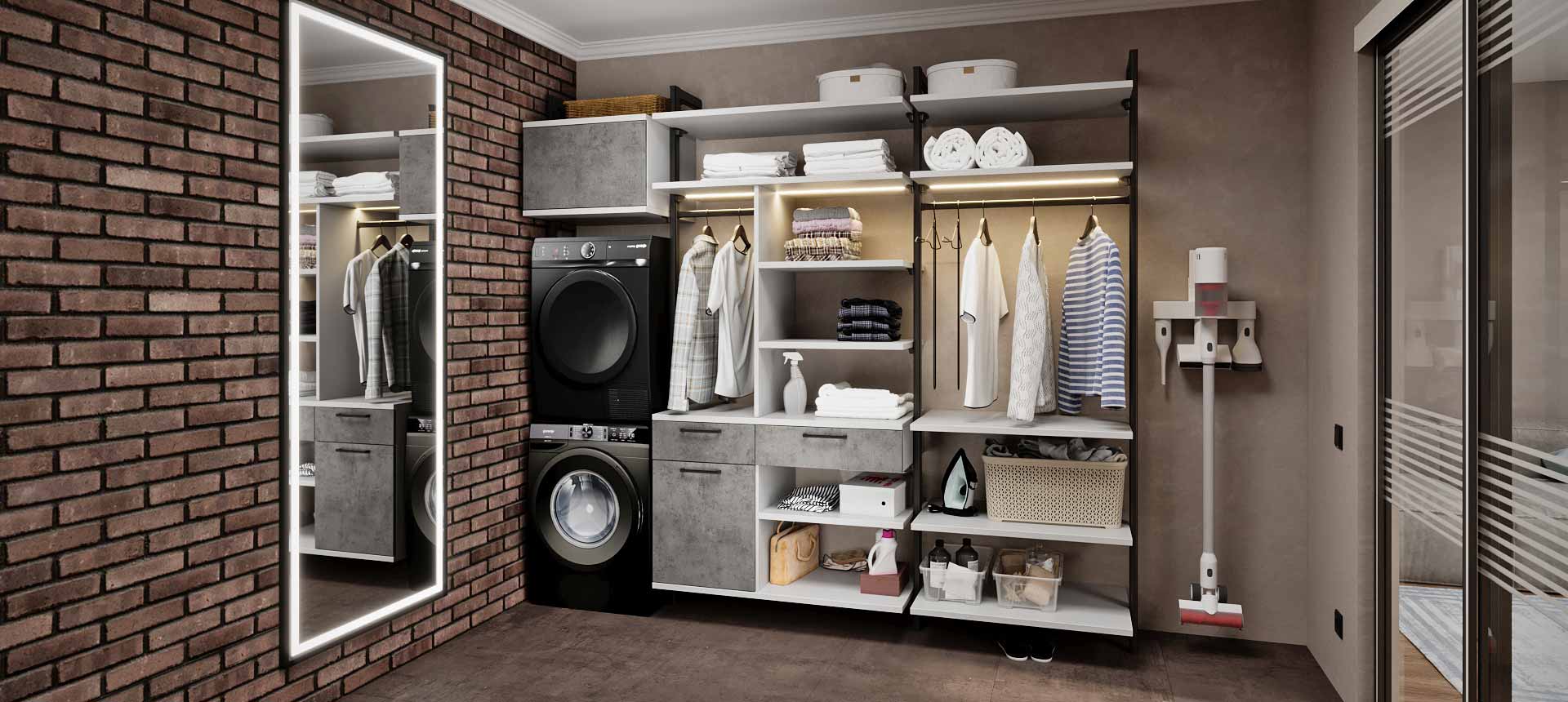 Бетон Чикаго светло-серый / Горный хрусталь матовый 