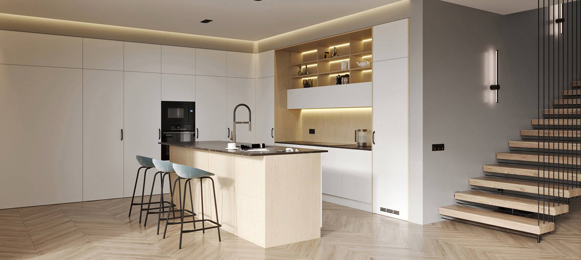 Белый / Дуб скандинавский 