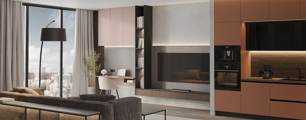 Варианты зонирования квартир свободной планировки - фото №7