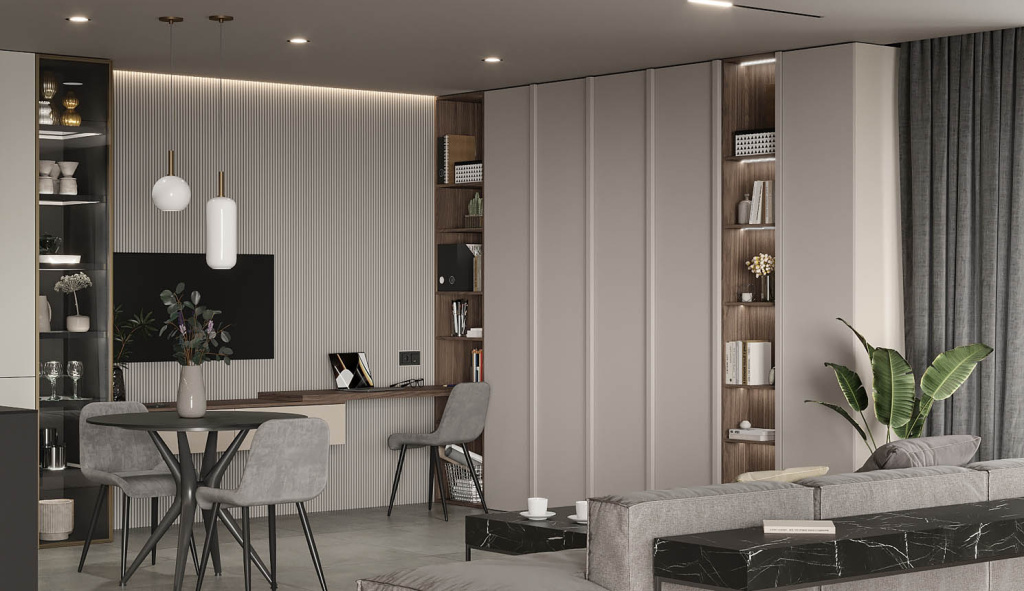 Варианты зонирования квартир свободной планировки - фото №28