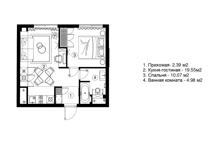 Зона комфорта: ода белому и бежевому цвету в московской евродвушке - фото №2