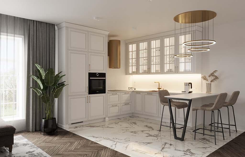 Дерево, стекло, металл: топ-20 сочетаний для современной кухни - фото №34