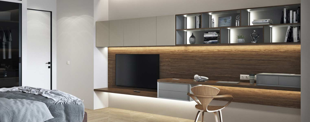 Варианты зонирования квартир свободной планировки - фото №42