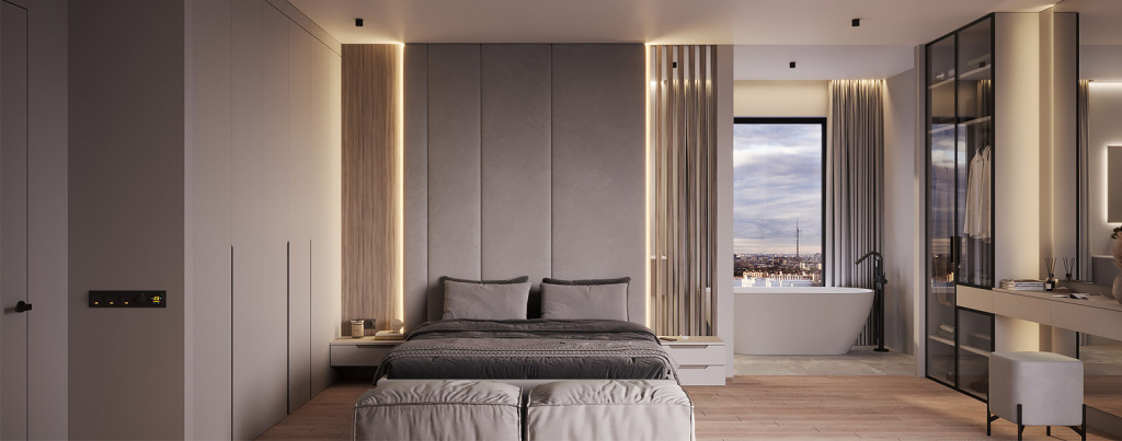 Варианты зонирования квартир свободной планировки - фото №45