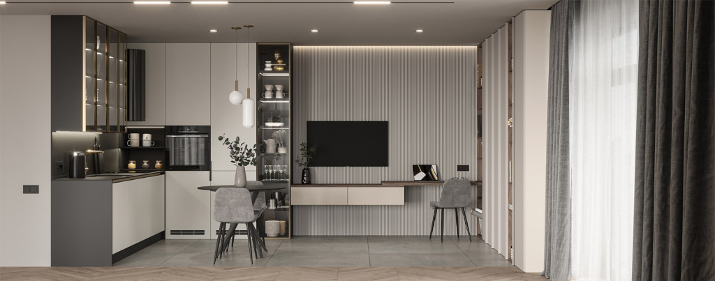 Варианты зонирования квартир свободной планировки - фото №10