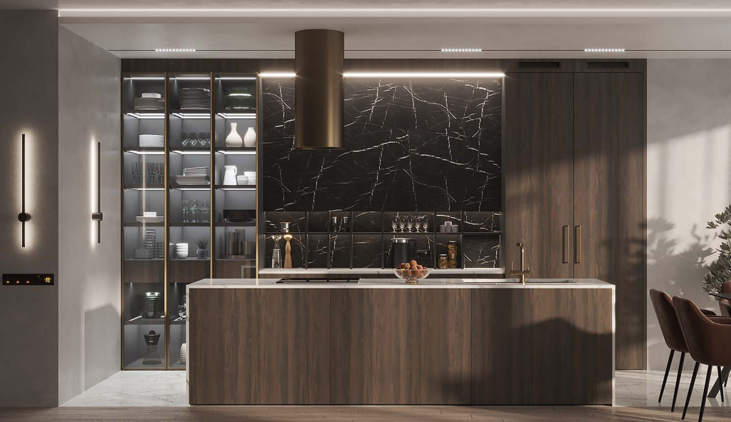 Дерево, стекло, металл: топ-20 сочетаний для современной кухни - фото №19