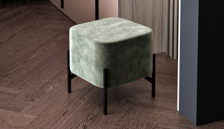 Пуф Лофт 1 на опорах 140мм зеленый